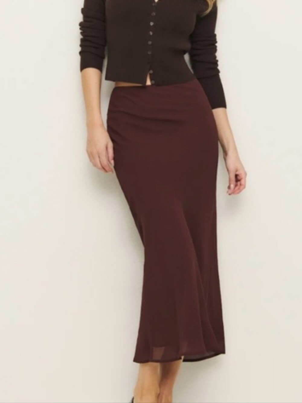Reformation | Mahogany Layla Maxi Skirt